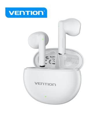 Vention Auriculares Bluetooth 5.3 con Estuche de Carga - 6h Autonomia ELF 06 - Color Blanco