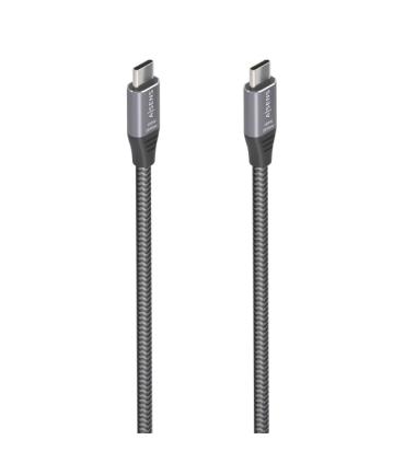 Aisens Cable USB 3.2 Gen2x2 Aluminio 20Gbps 8K@30Hz 5A 100W E-Mark - Tipo USB-C/M-USB-C/M - 3.0m - Color Gris