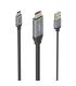 Aisens Cable Conversor Aluminio HDMI V2.0 a USB-C 4K@60Hz - HDMI/M+USB-A/M-USB-C/M - 1.8m - Color Gris