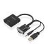 Aisens Cable Conversor SVGA+Audio a HDMI - SVGA/M+Jack 3.5/M+USB-A/M-HDMI A/H - 20cm - Color Negro