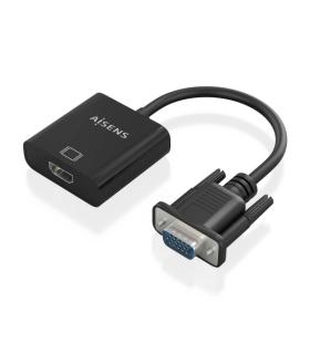 Aisens Cable Conversor SVGA+Audio a HDMI - SVGA/M+Jack 3.5/H+USB Microb/H-HDMI A/H - 20cm - Color Negro