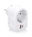 Aisens Regleta de Pared Multifuncion con 1 Toma + 1xUSB-C 20W PD3.0 - 1xUSB-A 20W QC3.0 - Color Blanco
