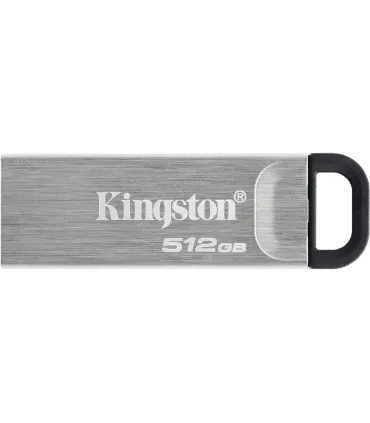 Kingston DataTraveler Kyson Memoria USB 512GB - 3.2 Gen 1 - 200 MB/s en Lectura - Diseño Metalico - Color Plata (Pendrive