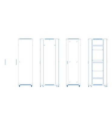 Aiten Data AI6832S Armario de Suelo 32U - Ancho 600 - Fondo 800 - sin Accesorios - Ruedas con Freno - Color Negro