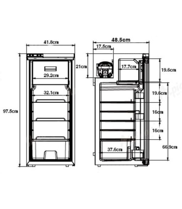 Muvip Nevera Fija con Compresor LG 90L - Conexion 12/24/220V - Proteccion de Bateria - Luz LED - Control de Temperatura - Doble.