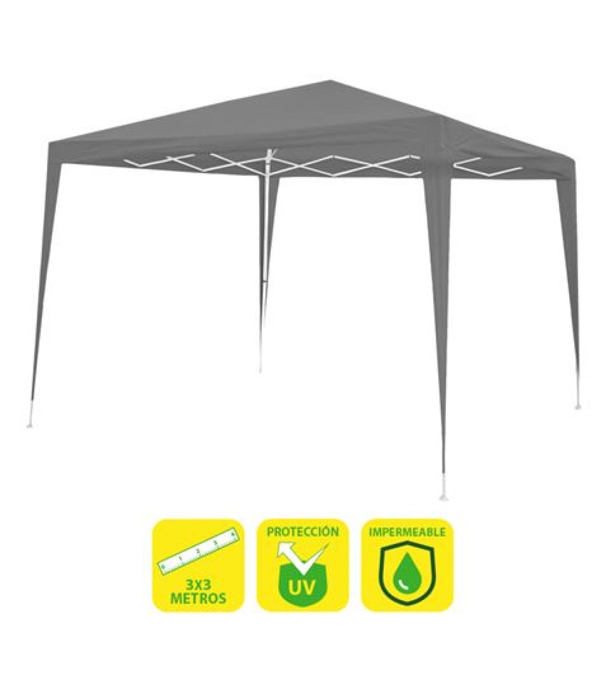 Sungarden Carpa Acero Rafia 3x3m - Color Gris