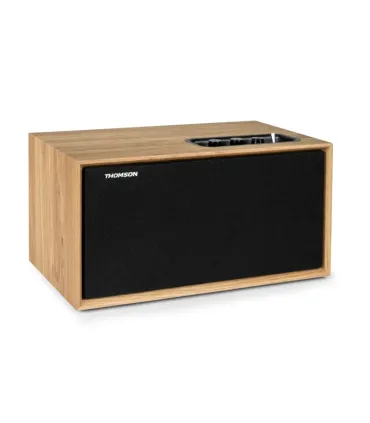 Thomson WS502 Altavoz 100W Bluetooth 5.0 - Caja de Madera - Frente Desmontable - Entrada RCA, USB, AUX-IN - Color Madera