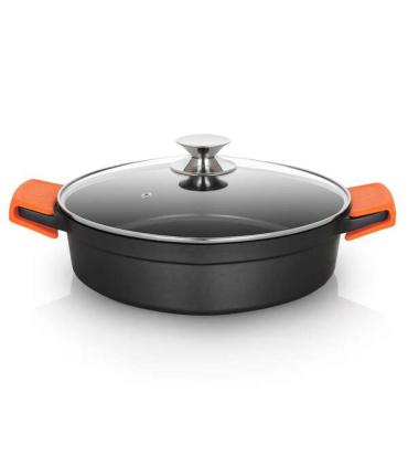 Orbegozo CDB 1028 Cacerola Baja de Aluminio Fundido - Versatilidad y Seguridad en la Cocina - Antiadherente Libre de Pfoa - Apta