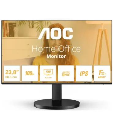 AOC 24B3HA2 Monitor 23.8" LED IPS FullHD 1080p 100Hz - Respuesta 1ms - Angulo de Vision 178° - Altavoces Incorporados - HDMI, VG