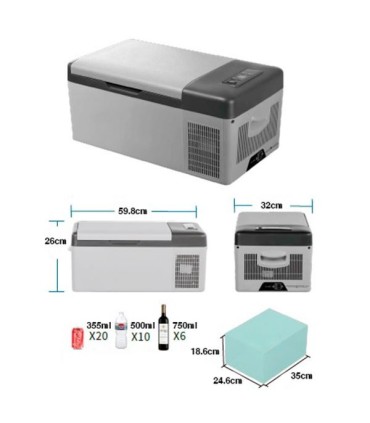 Muvip Nevera Portatil con Compresor 15L Bluetooth, USB - Temperatura -20º/+20º - Conexion 12/24/220V - Consumo 45W - Proteccion.