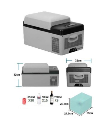 Muvip Nevera Portatil con Compresor 20L Bluetooth, USB - Temperatura -20º/+20º - Conexion 12/24/220V - Consumo 45W - Proteccion.