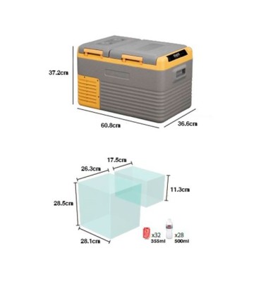 Nevera Portátil Muvip 2 Doble Zona - Compresor Silencioso - Amarilla