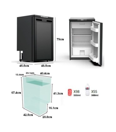 Nevera Fija Muvip 82L con Compresor 12V 80W - Negro