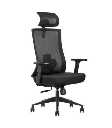 Cromad Silla Ergonomica Ajustable - Reposacabezas Regulable - Soporte Lumbar Ajustable - Reposabrazos en Forma de T - Asiento..