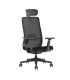 Cromad Silla Ergonomica Ajustable - Reposacabezas Regulable - Soporte Lumbar Ajustable - Reposabrazos 3D - Asiento de Espuma..