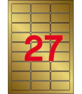 Apli Etiquetas Metalizadas Oro 63.5 x 29.6mm 20 Hojas
