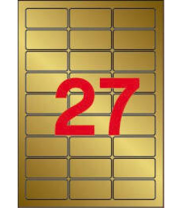 Apli Etiquetas Metalizadas Oro 63.5 x 29.6mm 20 Hojas
