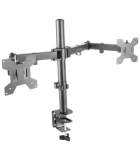 Mars Gaming MARM2 Soporte Monitor Dual - Brazos Articulados - Gestion de Cableado - Ajuste de Altura - Estructura Robusta - Rota