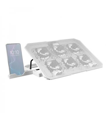 Mars Gaming MNBC23 Base de Refrigeracion - 6 Ventiladores LED Azul - Stand Ajustable - Estructura Robusta - Soporte Smartphone..