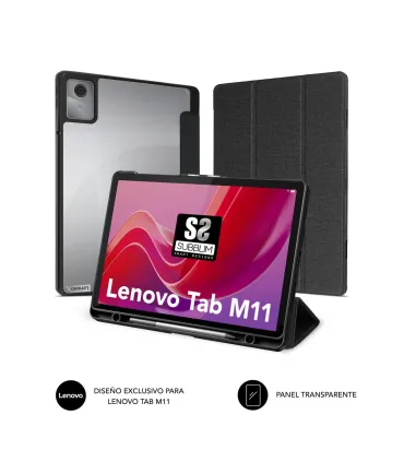 Subblim Funda Exclusiva para Tablet Lenovo Tab M11 - Cierre Magnetico - Bordes Reforzados - 2 Posiciones de Soporte - Color Negr