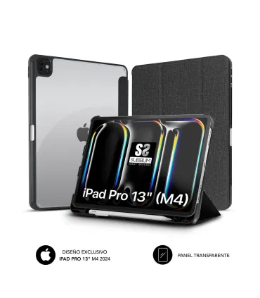 Subblim Funda Exclusiva para iPad Pro 13? M4 2024 - Cierre Magnetico - Bordes Reforzados - 2 Posiciones de Soporte - Color Negro