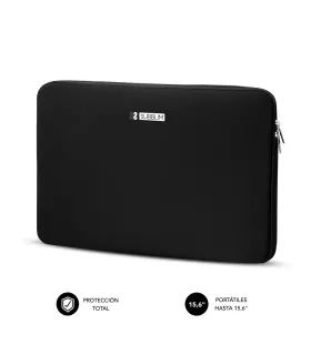 Subblim Skin Funda de Neopreno para Portatil 15.6" - Cierre de Cremallera - Color Negro