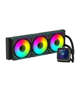 Abysm Oceanic LCD 360 ARGB Kit de Refrigeracion Liquida - 3 Ventiladores de 120mm - Iluminacion ARGB - Pantalla LCD 2.8" - Bomba