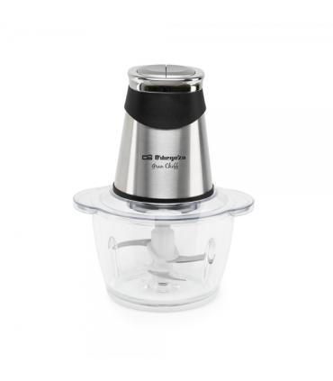 Orbegozo MC 4650 Picadora de Alimentos 500W - Recipiente de Cristal con Capacidad 1.2L - 4 Cuchillas de Acero Inoxidable y 2 Niv