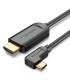 Vention Cable USB-C Macho a HDMI 2.0 Macho Angulo Recto - 1.5m - Color Negro