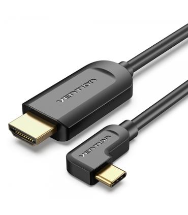 Vention Cable USB-C Macho a HDMI 2.0 Macho Angulo Recto - 1.5m - Color Negro