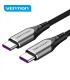 Vention Cable USB-C Macho a USB-C Macho - 2m - 5A 100W 480Mbps - Color Gris