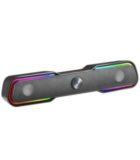 Mars Gaming MSBX Barra de Sonido Bluetooth 10W - Iluminacion RGB - Control de Volumen - Color Negro