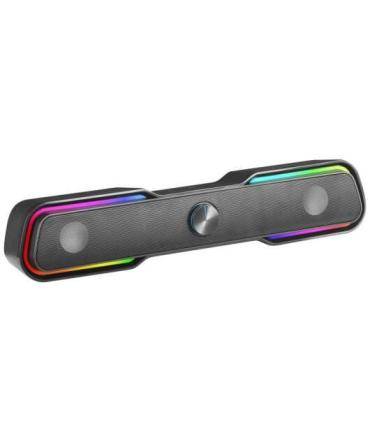 Mars Gaming MSBX Barra de Sonido Bluetooth 10W - Iluminacion RGB - Control de Volumen - Color Negro