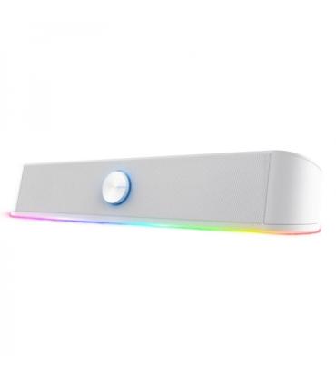 Trust GXT 619 Thorne Barra de Sonido Gaming 12W - Iluminacion RGB - Jack 3.5mm - Control de Volumen - Color Blanco