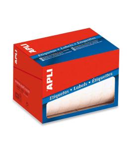 Apli Rollo de 400 Etiquetas 38x102mm - Adhesivo Permanente - Cantos Romos - Color Blanco