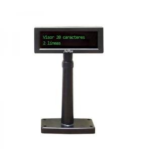 AVPos Visor VFD220 - 2 Lineas de 20 Caracteres - Color de Pantalla Verde - 267 Tipos de Caracteres Internacionales - USB - Color
