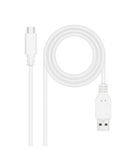Nanocable Cable 2.0 3A USB-C Macho a USB-A Macho - Longitud 1m - Color Blanco
