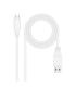 Nanocable Cable 2.0 3A USB-C Macho a USB-A Macho - Longitud 3m - Color Blanco