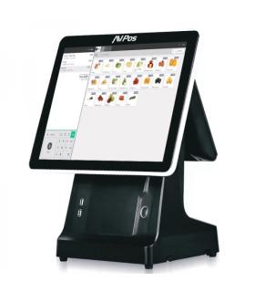 AVPos TPV K6000 15 Tactil - Impresora Integrada - 2º Pantalla 9,7 - I5 - 8gb Memoria - SSD 128gb - VGA y HDMI - Color Negro