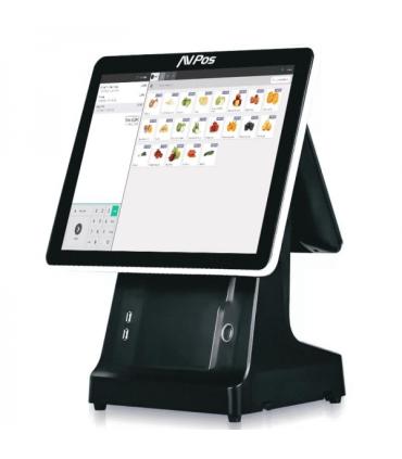 AVPos TPV K6000 15 Tactil - Impresora Integrada - 2º Pantalla 9,7 - I5 - 8gb Memoria - SSD 128gb - VGA y HDMI - Color Negro