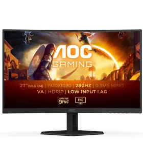 AOC G4 Monitor 27" Curvo 1500R LED Fast Va FullHD 280Hz HDR10 - Respuesta 1ms - Angulo de Vision 178° - HDMI, DisplayPort, Audio
