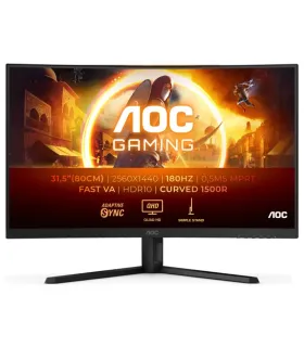 AOC G4 Monitor 31.5" Curvo 1500R LED Fast VA QHD 180Hz HDR10 - Respuesta 1ms - Angulo de Vision 178° - HDMI, DisplayPort, Audio.