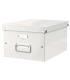 Leitz Click & Store WOW Caja Organizadora Mediana - Asas de Metal - 85% Carton Reciclado - Hasta 9kg de Capacidad - Color Blanco