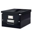 Leitz Click & Store WOW Caja Organizadora Mediana - Asas de Metal - 85% Carton Reciclado - Hasta 9kg de Capacidad - Color Negro