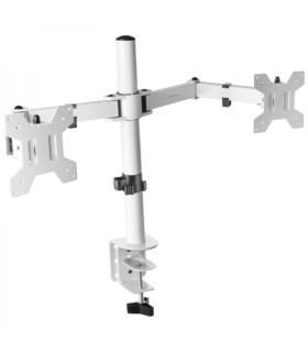 Mars Gaming MARM2 Soporte Monitor Dual - Brazos Articulados - Gestion de Cableado - Ajuste de Altura - Estructura Robusta - Rota