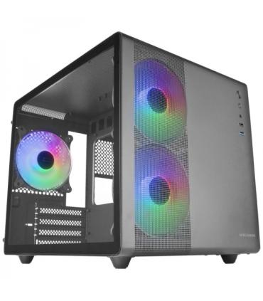 Mars Gaming MC-400 Caja Gaming Compacta - Doble Camara - Triple Refrigeracion FRGB - Ventana Cristal Templado - Panel Lateral Ma