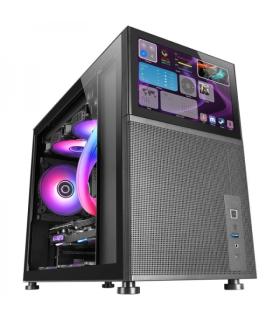 Mars Gaming MC-LCD Caja PC Gaming - Diseño Compacto Micro-ATX - Pantalla LCD IPS 8" - Conectividad USB-C y USB 3.0 - Soporte Ref