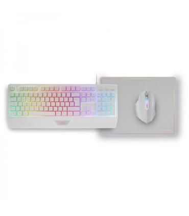 Mars Gaming MCP124 Combo Gaming 3en1 - Teclado H-Mech Ergonomico - Raton RGB Switches HUANO - Alfombrilla Nanotextil Rainbow ..