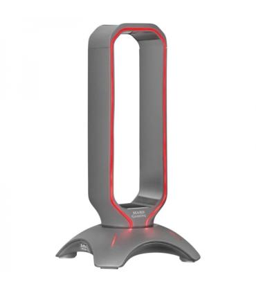 Mars Gaming MHHX Soporte Auriculares 2 en 1 - Iluminacion RGB Flow - 2 Puertos USB 2.0 - Base Antideslizante - Color Negro