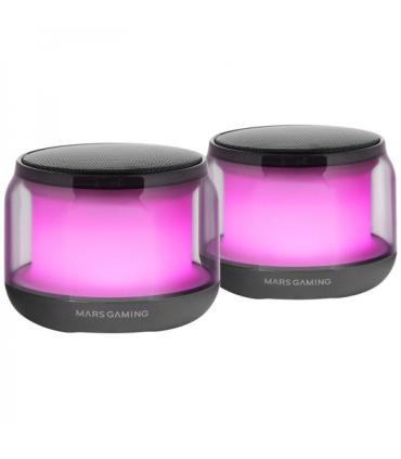 Mars Gaming MS-AURA Altavoces Bluetooth RGB - Sonido Envolvente 15W - DSP Personalizado - Iluminacion RGB 360º - Bluetooth 5.3..